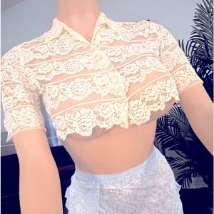 Christmas Dress 🎄Vintage Lace Shawl S/M